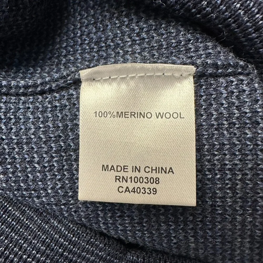 Peter Millar Men's West 1/4 Zip Merino Wool Pullover Sweater, Size Large, Blue